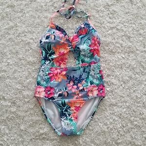 Clean Water One Piece Flower Tropical Bathing Suit